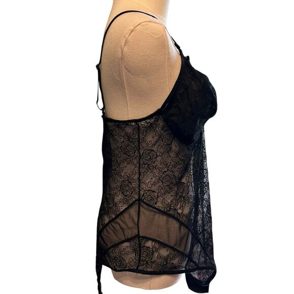 Torrid Curves Bodysuit SZ 2X Black All Over Lace Wireless Adj Straps Feminine - Picture 2 of 12